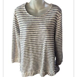 CJ banks 1X blue and white  striped over size  sweater